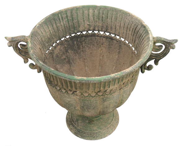Vase Metall antikgrün rund: Bild 4/4 Vase Metall antikgrün rund: Bild 4/4