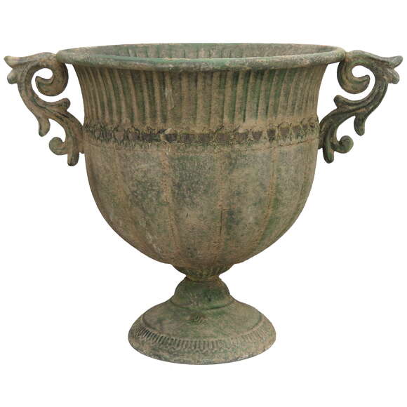 Vase Metall antikgrün rund: Bild 2/4 Vase Metall antikgrün rund: Bild 2/4